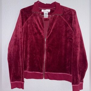 Vintage Women's Burgundy Track Jacket